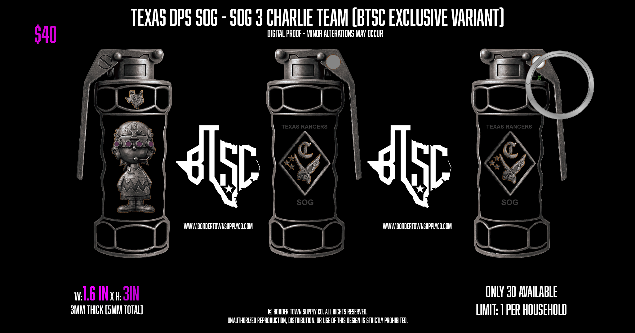 TEXAS DPS SOG Charlie Team EXCLUSIVE PRE-SALE (LIMIT 1 PER HOUSEHOLD)